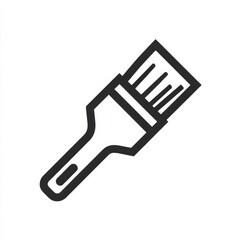 Fototapeta premium Paintbrush icon with simple black outline, symbolizing art, creativity, and design for web, mobile interfaces, and home decor themes.