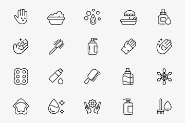 A stylish bundle expressing hygiene tools and daily cleaning moments with clean curves and expressive forms. Perfect for posters, cosmetics labels, and wellness infographics.