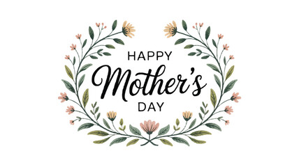 Happy Mothers Day floral wreath flowers