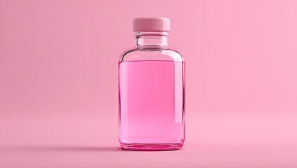 Pink bottle of liquid