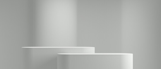 3d minimal background. 3d podium white background for cosmetic and product presentation. 3d rendering illustration.