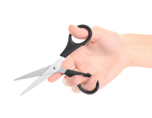 hand with scissors