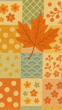 Colorful autumn patchwork design