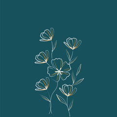 Cheerful Flower Pattern with Daisies and Tulips on Beige
