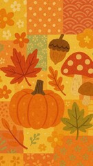 Autumn-themed vibrant mobile wallpaper.