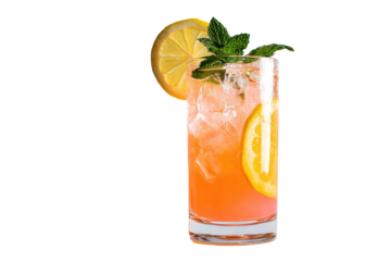 Refreshing citrus cocktail in a tall glass