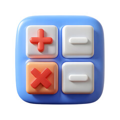 Obraz premium Stylized Calculator Icon With Operations isolated on a transparent background