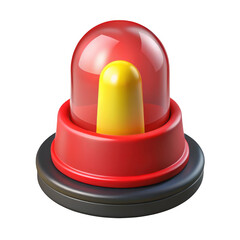 Fototapeta premium 3d red and yellow warning light isolated on transparent background