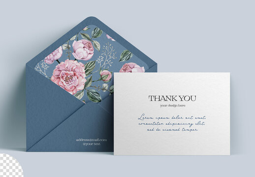Envelope and Card Stationery Mockup	