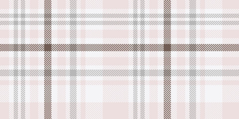 Soft Pink, White, and Gray Plaid Pattern with Subtle Brown Accents for Textile Design and Home Decor