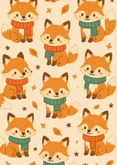 Charming foxes in cozy scarves.