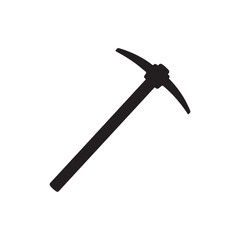 Pickaxe silhouette vector flat illustration design on white background