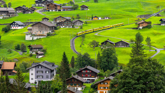 Grindelwald is a picturesque alpine village in Switzerland nestled at the foot of the Eiger mountain.