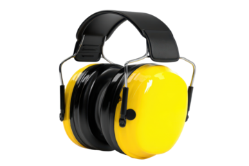 Protective hearing equipment displayed in a professional setting for safety during loud activities