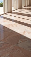 Luxury marble flooring and sunlit windows creating elegant architectural design elements for high end homes