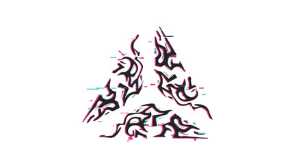 Abstract Geometric Vector Illustration in Modern Style with Black Pink Blue Colors