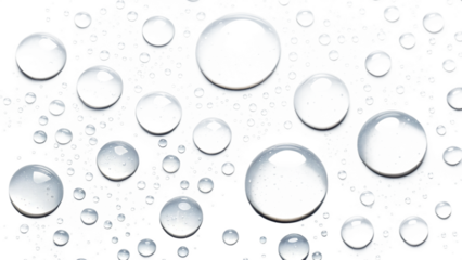 Macro view of water droplets reflecting light on a dark textured surface