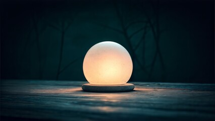 Single Centered Glowing Sphere in Minimal Dark Background