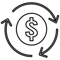 The circular arrow icon represents the cycle, rotation, or movement of funds that are continuously reused or distributed.