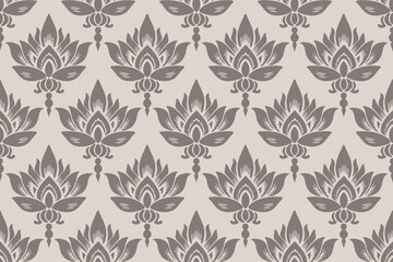 Vector floral damask ornament vintage illustration. Damask seamless pattern. ethnic rotary repeat fabric and tile design.Floral decoration curl illustration. Paisley print hand-drawn elements.