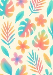 Colorful tropical leaves pattern