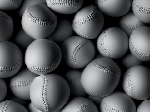 Dynamic Baseball Balls Pile Animation Background for Sports and Team Spirit Videos