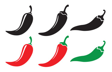 set of hot chili vector icon illustration eps 10