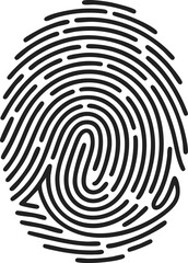 Fototapeta premium Fingerprint, biometric identification mark, unique personal symbol, security access tool, fingerprint analysis design