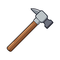 Classic hammer with silver head and brown handle banner advertisement