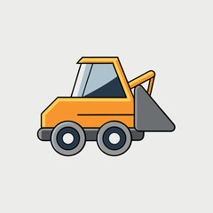 Naklejka premium Modern flat design loader graphic with orange and yellow body and black details suitable for web or print advertising