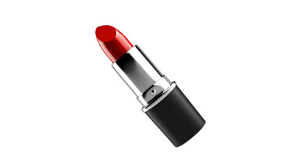 3D rendering of a red lipstick with its cap on a white background

