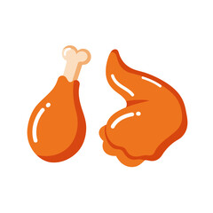 Illustration of a Chicken Leg and Wing