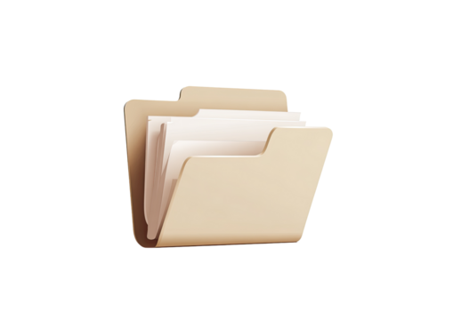 Light beige folder icon with stacked documents