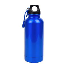 Bright blue insulated water bottle designed for outdoor adventures, hiking, and everyday hydration needs