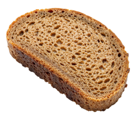 Slice of rye bread , isolated on transparent background, png