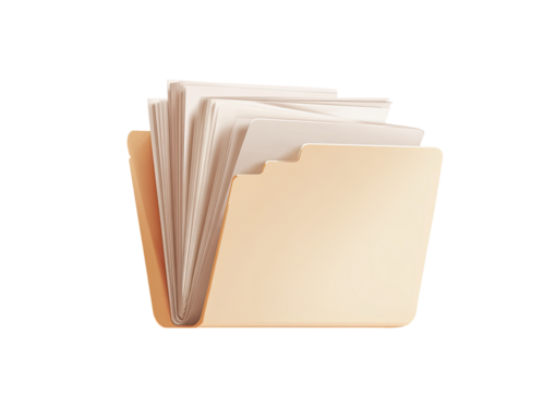 Beige file folder filled with documents