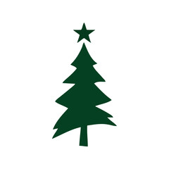 Fototapeta premium Christmas tree vector illustration festive evergreen holiday decoration winter season icon isolated eps graphic