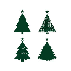Christmas tree vector icons festive evergreen holiday symbols winter celebration graphics