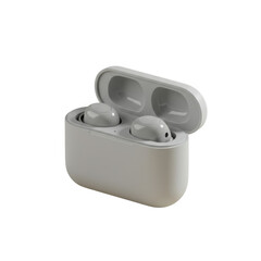 Wireless earbuds case isolated on transparent background