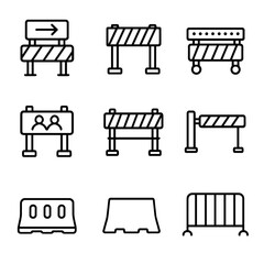 Fototapeta premium Booth icon construction wheels heavy toll vector icons swinging used mobile barrier