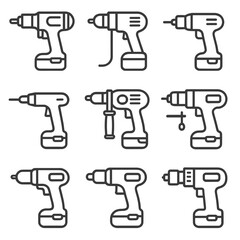 Cordless icon vector icons corded ergonomic drill dual industrial precision pistol use