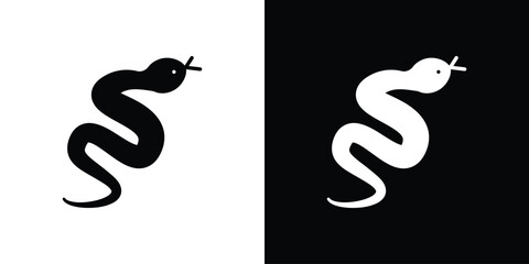 Snake icon, simple flat style. for ui or ux designs
