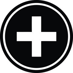 plus sign in solid circle vector icon.