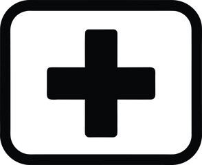 Obraz premium plus sign in solid square vector icon.