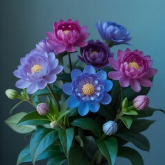 Obraz premium bouquet of flowers on black background