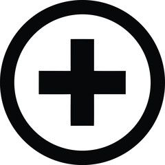 plus symbol circle vector icon.