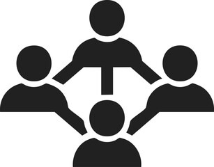 Fototapeta premium Multiplayer icon, collaborative gaming, group interaction symbol, teamwork representation, social connection graphic