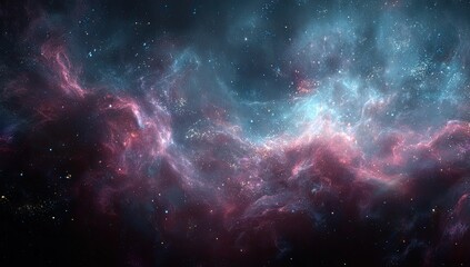 Obraz premium Cosmic nebulae swirl in deep space. Vast expanse of swirling nebulas