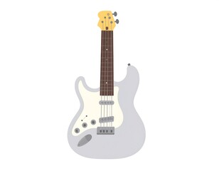 Flat illustration of a light gray electric guitar