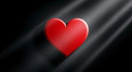 red heart on black background